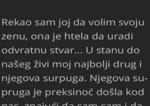 Rekao sam joj da volim svoju zenu, ona je htela da uradi odvratnu stvar…